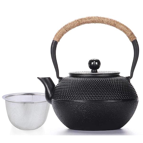 【貨物輸送無料】HwaGui 鉄瓶 金物 ?? 急須 今めかしい ih 鉄やかん 鉄分詰め直す 鉄びん 霰・黒 1200ml (