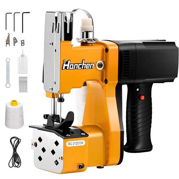 【貨物輸送無料】Hanchen キーパー9-890 携帯型袋縫ミシン 0.2-10粍袋口仕立てもの1800-2600針/分 自動小銃割線 3kg軽さ
