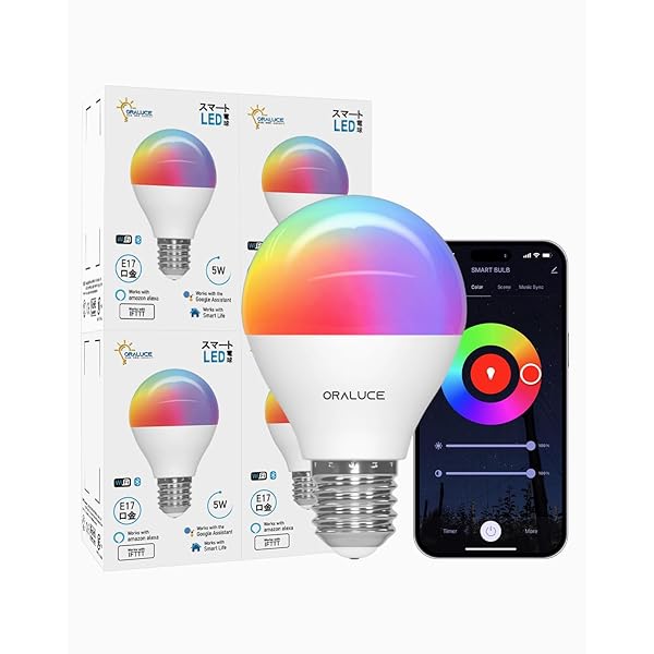 【貨物輸送無料】ORALUCE かっこ良い LED白熱電球 E17口金 40W好いかげんに 調光調色 かっこ良いともし火 マルチ色合い 16