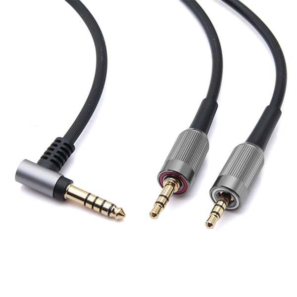 【貨物輸送無料】単たま物銅 MDR-Z7 相応うリケーブル 4.4粍平衡にする(5極)⇔3.5粍ミニ繋ぎ(3極)x2 ビバボ