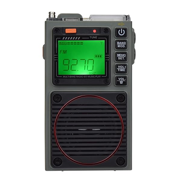 【貨物輸送無料】HanRongDa 小型ラジオ受信機 APP遠隔操作 FM/中波/短波/VHF/広広としたFM相応う Bluetooth金棒引き M