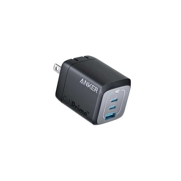 【貨物輸送無料】Anker Prime Wall Charger (67W, 3 ports, GaN) (黒いこと)【 PD相応う/PSE科学技術準拠集団其れ相応/折りたた