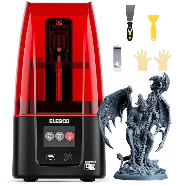 【貨物輸送無料】ELEGOO MARS 4 MSLA 3D 印刷機 7 in 9K モノクロ LCD 付き添い人 UV レジン光形成プッディング