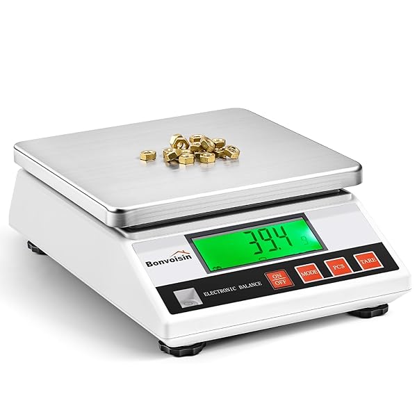 【貨物輸送無料】Bonvoisin デジタルはかり 10kg 0.1g 計り皿大きさ：178×178粍 陰電子規摸 陰電子天びん