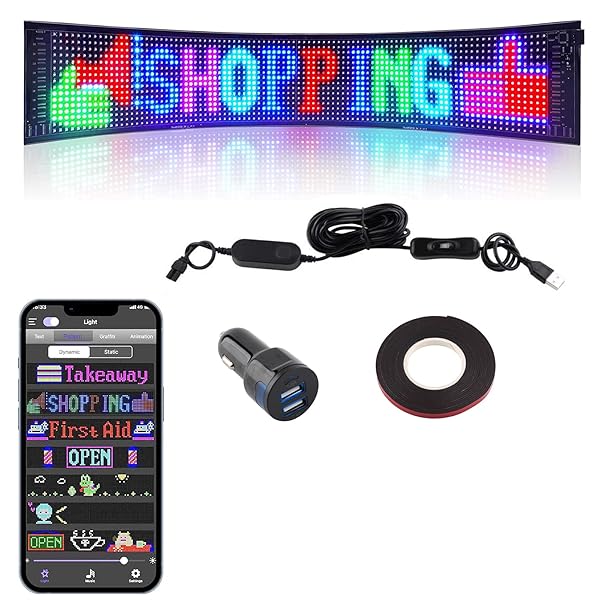 【送料無料】RCmall LED電光掲示板 中型LED看板 RGB LED表示機 軽量 防水 多言語?示 柔軟なスクロ｜Smart Life ギア店