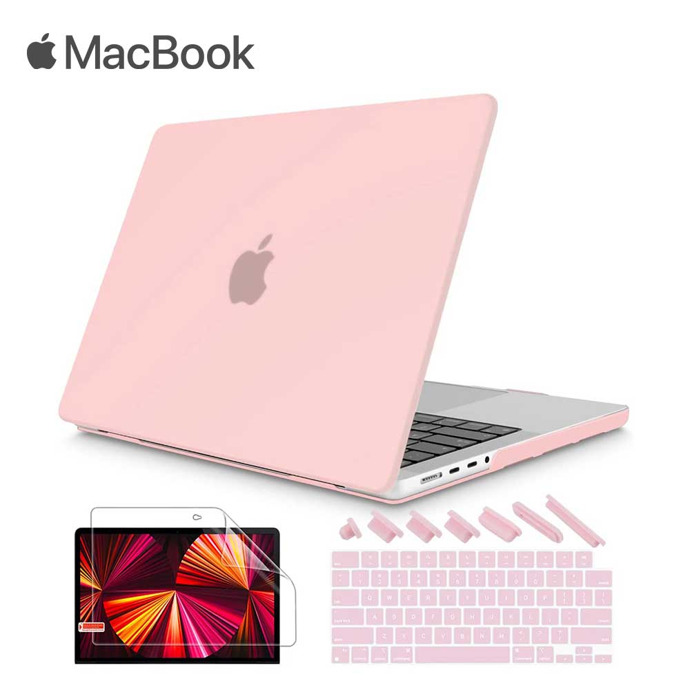 MacBook Pro 14/16 インチ 2021 ケース キーボードカバー 保護フィルム付き ライトピンク Apple アップル マックブック プロ ハードケース シェルカバー 衝撃吸収