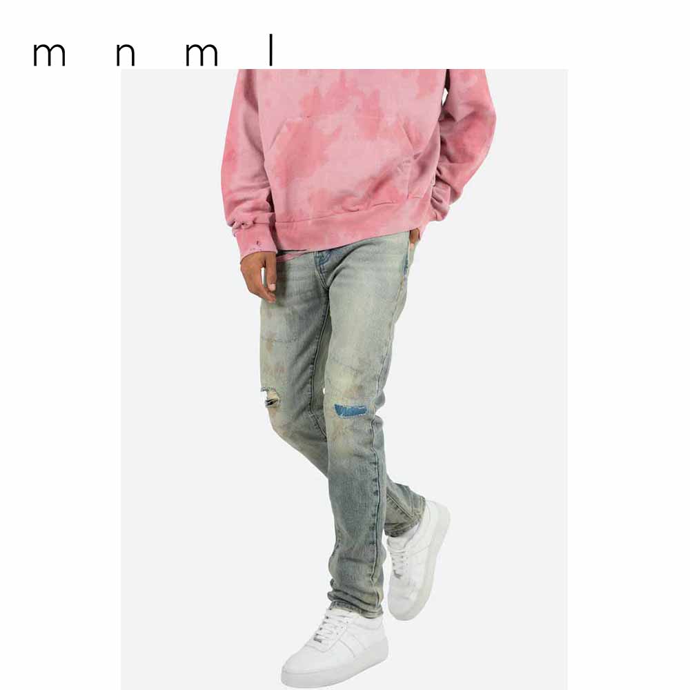 日本未発売 mnml ミニマル ジーンズズボン下 D454 STRAIGHT DENIM  青み ジーンズ ズボン下 ジーパン メンズ US押さえる 置き目品