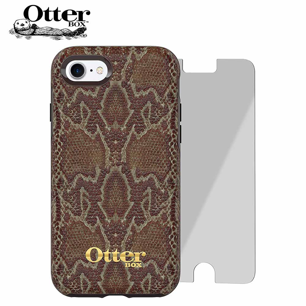 即納 OtterBox オッターボックス ストラーダ 蛇蠍 パイソン 赤銅色 写真フィルム付 iPhoneSE3/SE2/8/7 覆いかぶせる Strada 蛇柄 押さえる 日本未発売