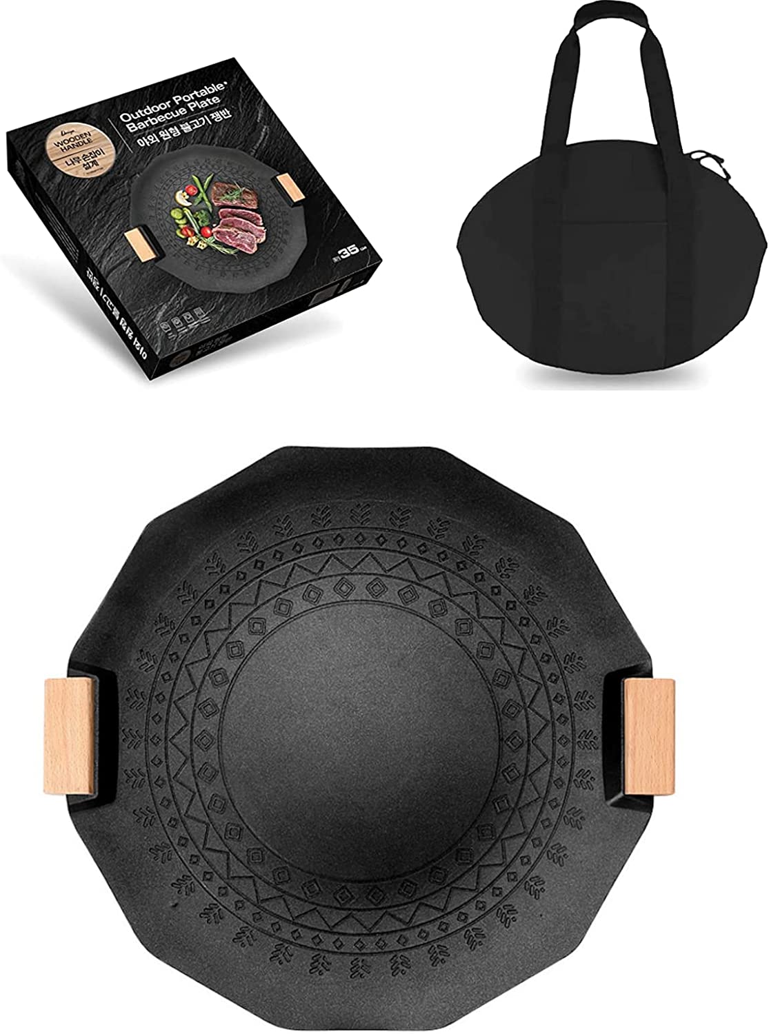 ランキング受賞 マルチグリドル 鉄板 焚き火 IH対応 35cm ブラック バーベキューグリル キャンプ飯 ソロキャンプ キャンプ アウトドア グリルプレート 焼肉プレート サムギョプサル 送料無料