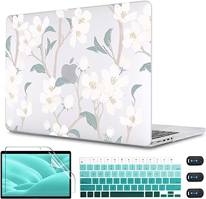MacBook Pro 16 インチ ホワイトフラワー マックブック プロ ハードケース 2023 ケース カバー シェルカバー 衝撃吸収 送料無料