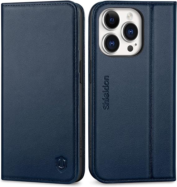 iPhone15シリーズ 手帳型 ケース 3カード収納 カメラレンズ保護 RFIDブロック フルボディ マグネット式 レザー 本革 TPU スタンド機能 カバー ネイビーブルー 15/15Pro/15Plus/15ProMax ケース 耐衝撃 薄型 軽量 ワイヤレス充電 送料無料
