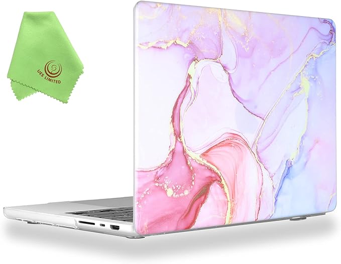 マックブック プロ MacBook Pro 14/16 インチ 2023 ケース ピンクマーブル マイクロファイバークロス 通気口 高品質 PC素材 擦り傷防止 汚れ防止 M3/M2/M1 Apple アップル ハードケース シェルカバー 衝撃吸収