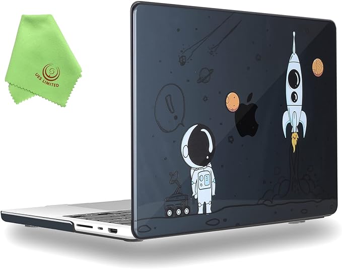 マックブック プロ MacBook Pro 14/16 インチ 2023 ケース 宇宙飛行士 クリスタル 透明 マイクロファイバークロス 通気口 高品質 PC素材 擦り傷防止 汚れ防止 M3/M2/M1 Apple アップル ハードケース シェルカバー 衝撃吸収
