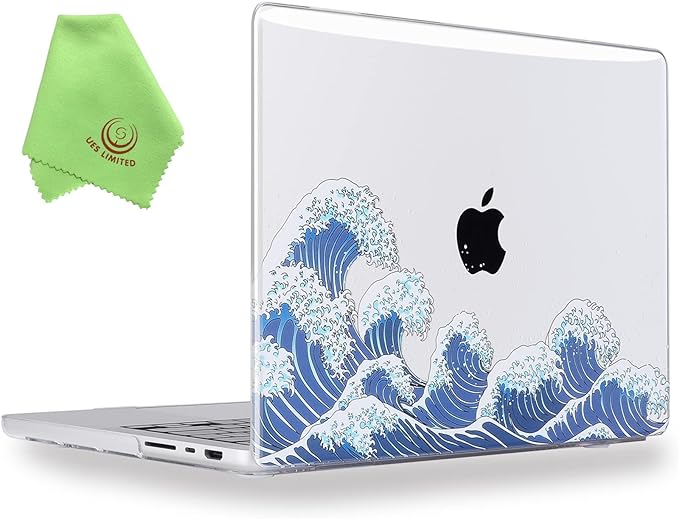 マックブック プロ MacBook Pro 14/16 インチ 2023 ケース 海の波 クリスタル 透明 マイクロファイバークロス 通気口 高品質 PC素材 擦り傷防止 汚れ防止 M3/M2/M1 Apple アップル ハードケース シェルカバー 衝撃吸収