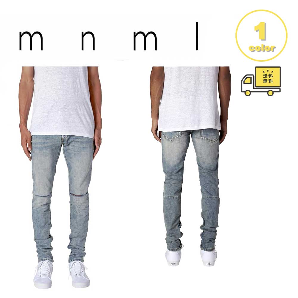 mnml ミニマル ジーンズズボン下 M6 Slim Denim 裾ジップ か細い ジーンズ ズボン下 ジーパン メンズ US押さえる