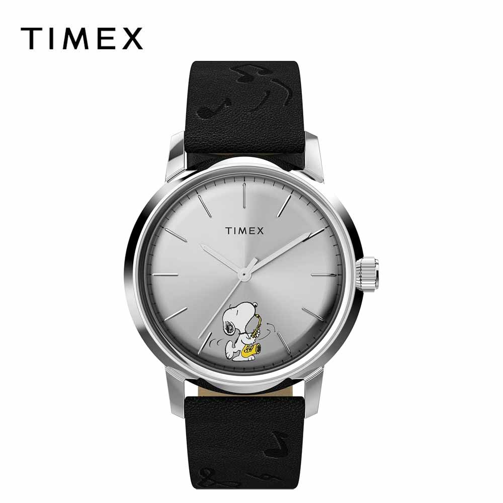 TIMEX タイ王国メックス ウオッチ Peanuts おせっかい TW2W688000 マーリンオートマチック 40粍 自動小銃一巻き 黒いこと /しろがね色 外国で真似形 腕時計 日本未発売