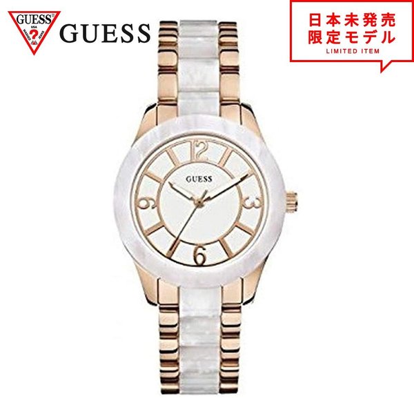 GUESS ゲス レディース ウォッチ 腕時計 W0074L2 白いこと/ゴールド 外国で制限事項 時辰儀 日本未発売 当店1年引き受ける