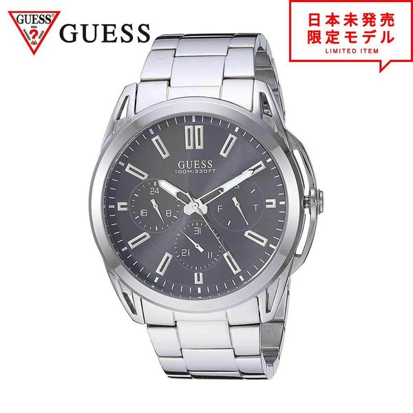 GUESS ゲス メンズ 腕時計 リストウォッチ U1176G2 シルバートーン/ブラック 海外限定 時計 日本未発売 当店1年保証｜SMART PARK 店