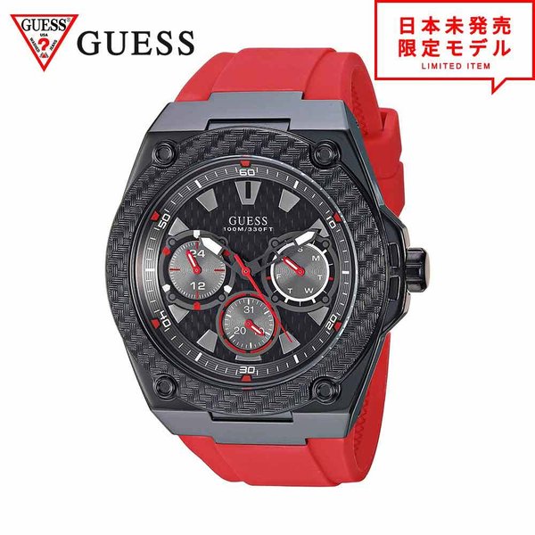 残りわずか Guess ゲス メンズ 腕時計 リストウォッチ U1049g6 ブラック レッド 海外限定 時計 日本未発売 当店1年保証 在庫一掃 Www Washingtonfloodinsurance Org