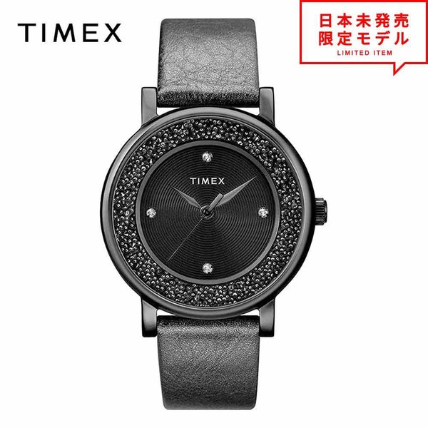 TIMEX タイメックス スワロフスキー レディース 腕時計 リストウォッチ TW2R93000 ブラック 海外限定 時計 日本未発売 当店1年保証