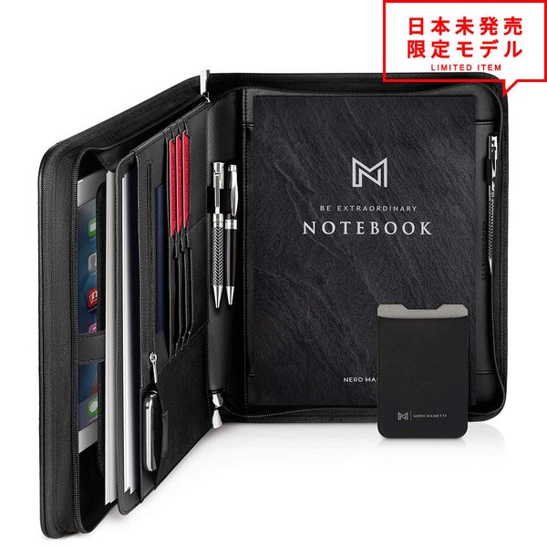 パッドフォリオ PUレザー ブラック ポートフォリオ 手帳 MacBook Air13.3/13 MacBook Pro13 2020 対応 ビジネスケース オーガナイザー ケース カバー 日本未発売