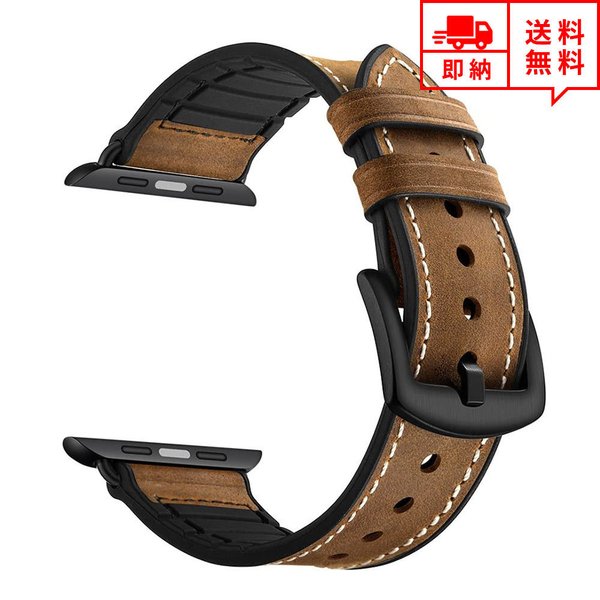 即納 AppleWatch アップルウォッチ SE 6 5 4 3 2 38 40mm 42 44mm ベルト バンド 本革 レザー ステンレススチール ヴィンテージレザー ダークブラウン