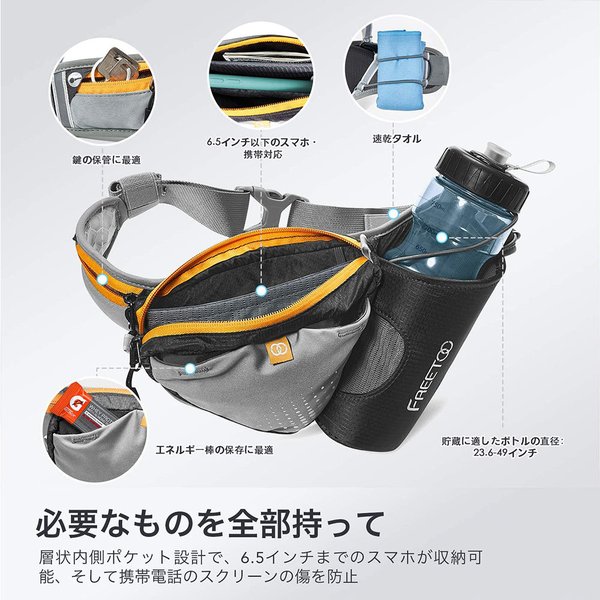 即納 走り 巾着 細腰ポーチ ウエスト鞄 グレー メンズ レディース イヤホン空洞 スマホ ペットボトル保管 だく マラソン Hotjobsafrica Org