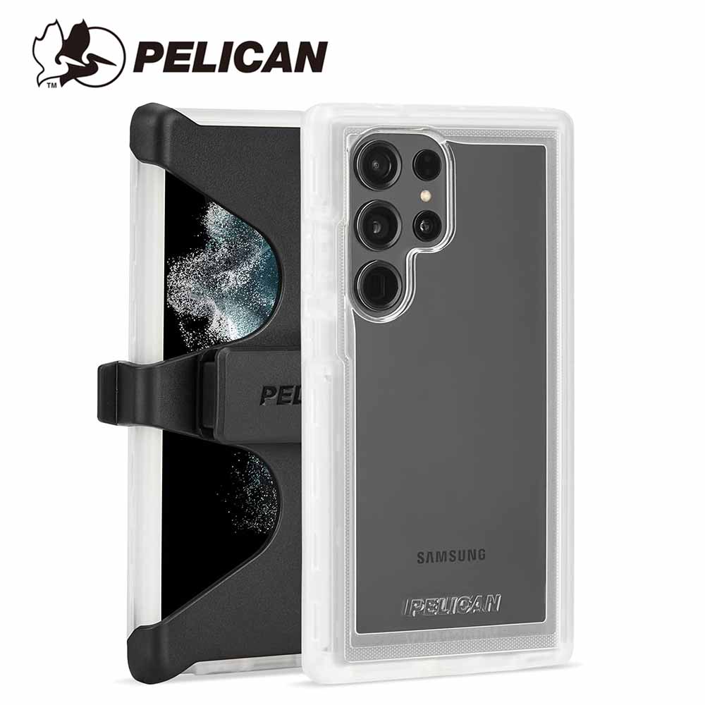 Pelican ペリカン S22 / S23Ultra クリア ミリタリー ホルスター クリップ付 耐衝撃 頑丈 Voyager ボイジャー Galaxy ギャラクシー ウルトラ 2023 ケース カバー 送料無料