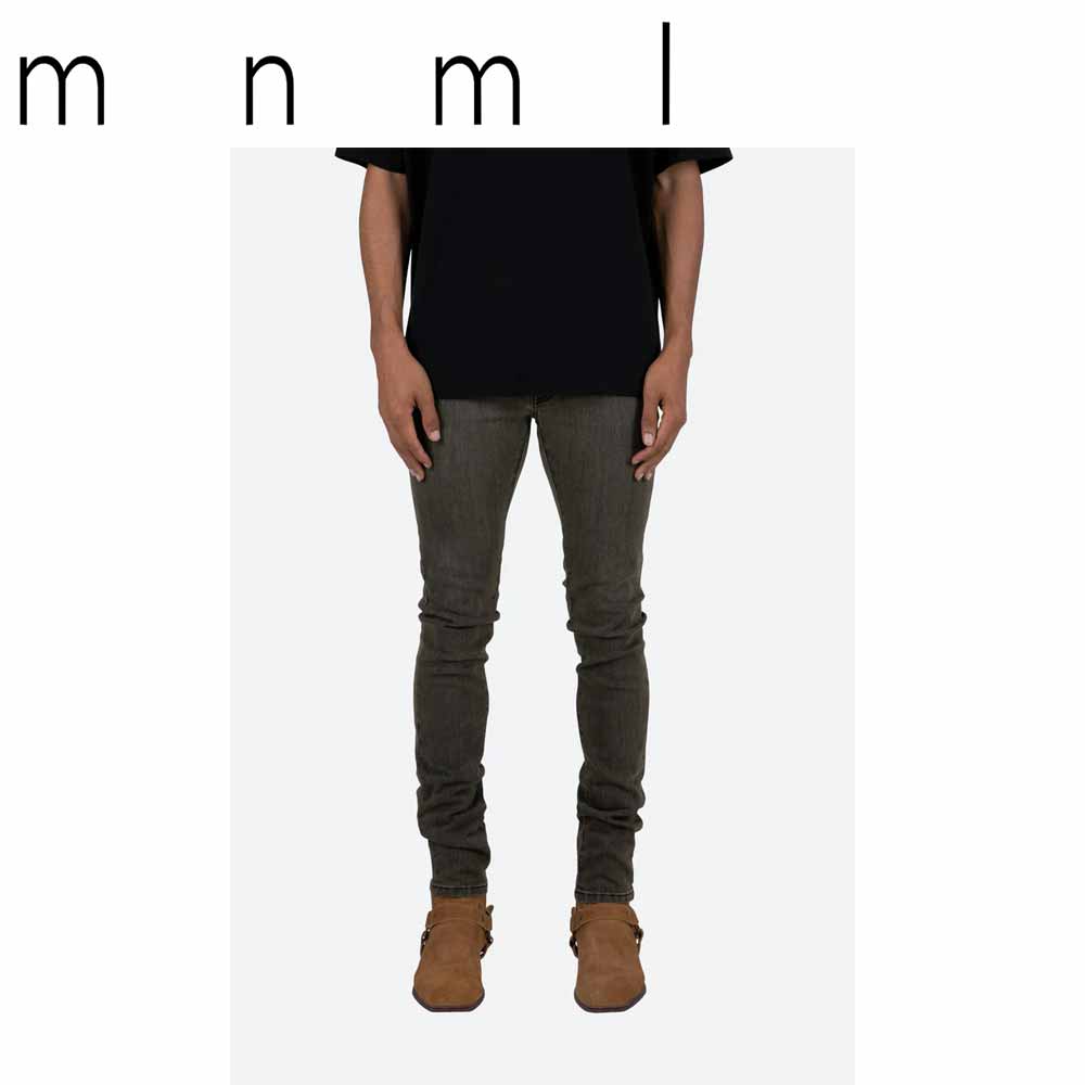 日本未発売 mnml ミニマル ジーンズズボン下 X461 DENIM｜薄墨色 ジーンズ ズボン下 ジーパン メンズ US押さえる 置き目品