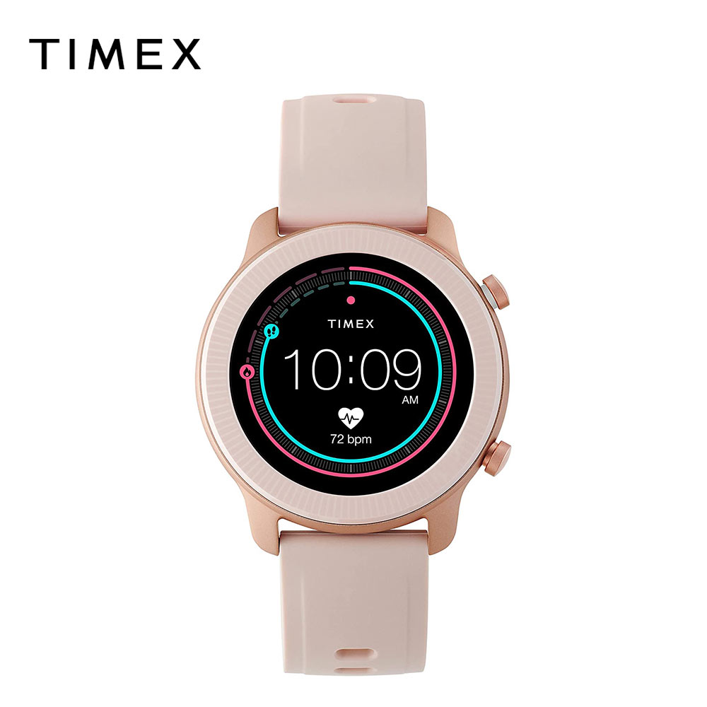 TIMEX 五分五分メックス スマートウォッチ ユニ一発やる ケイ素樹脂ダンス楽隊 42粍 さくら色ゴールド TW5M43000日本未発売