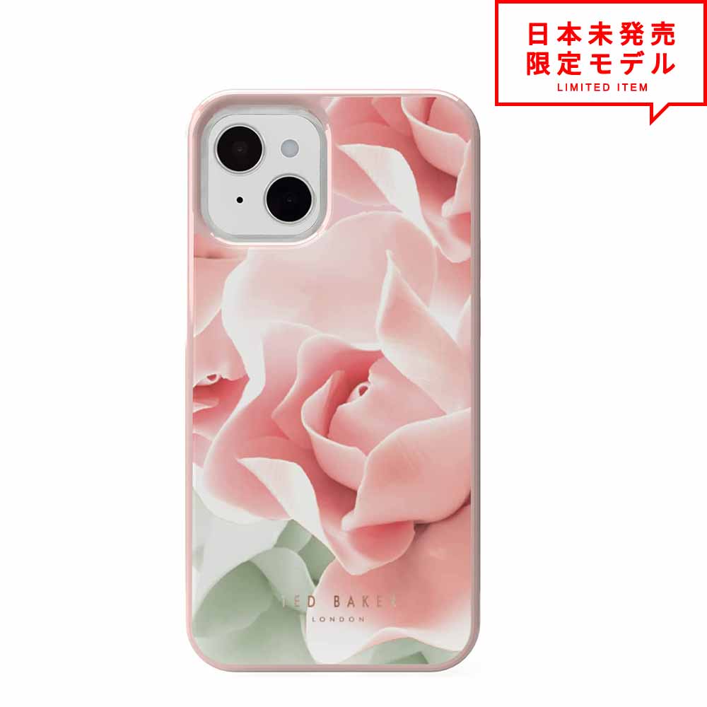 TED BAKER テッドベーカー iPhone 13/13Pro/13ProMax/13mini TPU 入れもの 覆いかぶせる 花柄 サクラ色 Porcelain Rose 日本未発売