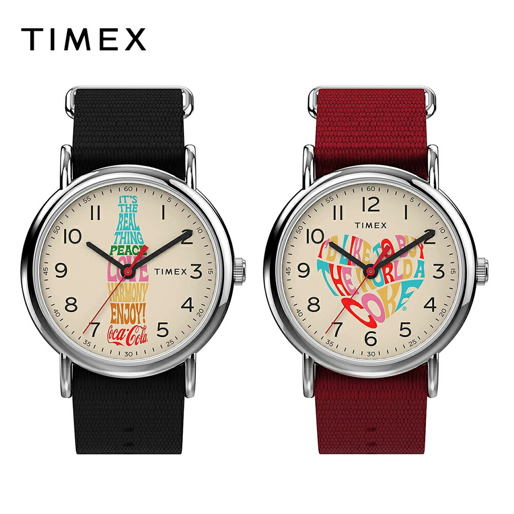 TIMEX タイメックス ユニセックス 腕時計 クォーツ コカコーラ CM50周年記念 ブラック/TW2V29800JR レッド/TW2V29900JR 日本未発売|SMART PARK 店