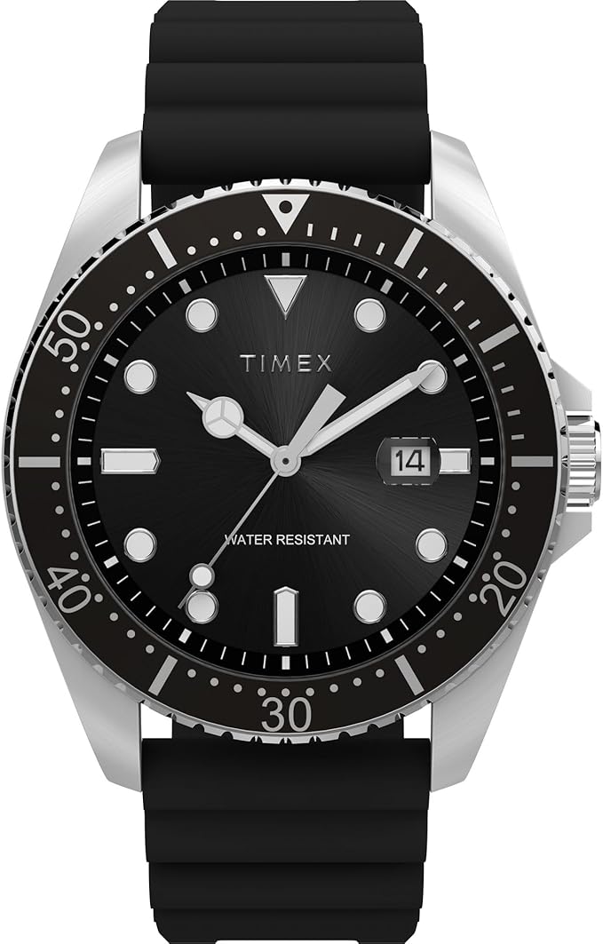 TIMEX 五分五分メックス メンズ ウォッチ Dress 42粍 しろがね色/ 黒いこと TW2W71500 外国で模範例 メンズ腕時計-腕時計
