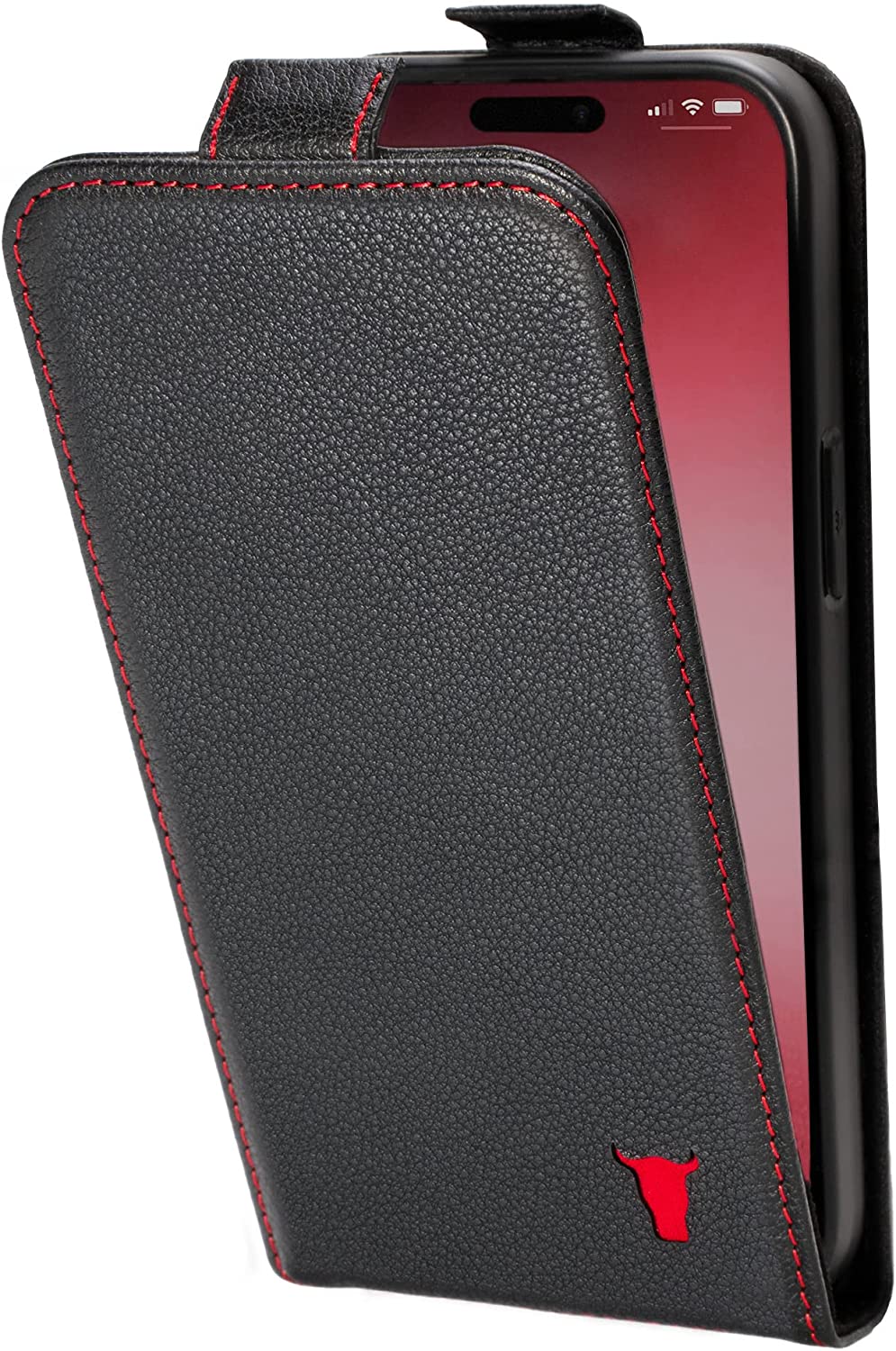TORROトロ レザー 牛革 手帳型 MagSafe対応 iPhone 14/14Pro/14Plus/14ProMax ケース カバー ブラック/レッド フリップケース カード収納 日本未発売|SMART PARK 店