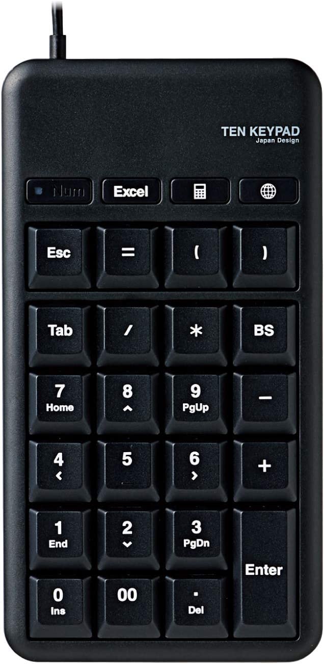即納 ELECOM エレコム 有線 テンキー キーボード ブラック Mサイズ TK-TCM015BK USBポート付 メンブレン デスクトップパソコン/ノートパソコン
