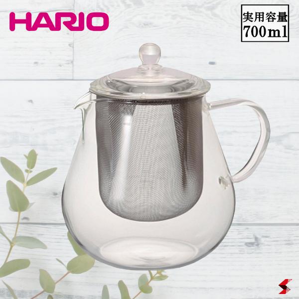 再入荷！】 HARIO ハリオ リーフティーポット クリア 700 700ml 450ml 透明 茶葉 お茶 紅茶 抽出 嗜好品 こだわり 香り  あじわい 淹れたて 温め 電子レンジ対応 ホット 冬 アイス 夏 食洗機対応 熱湯使用可 耐熱ガラス ポット 急須 シンプル オシャレ おしゃれ