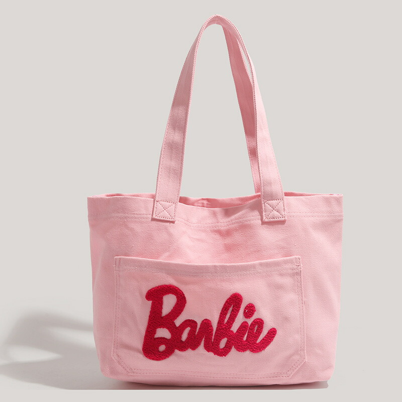 Barbie バービー　黒ピンク　バッグ　ショルダー掛けOK トートバッグ バービー マチ付きロゴトートバッグ - バービー公式オンラインストア