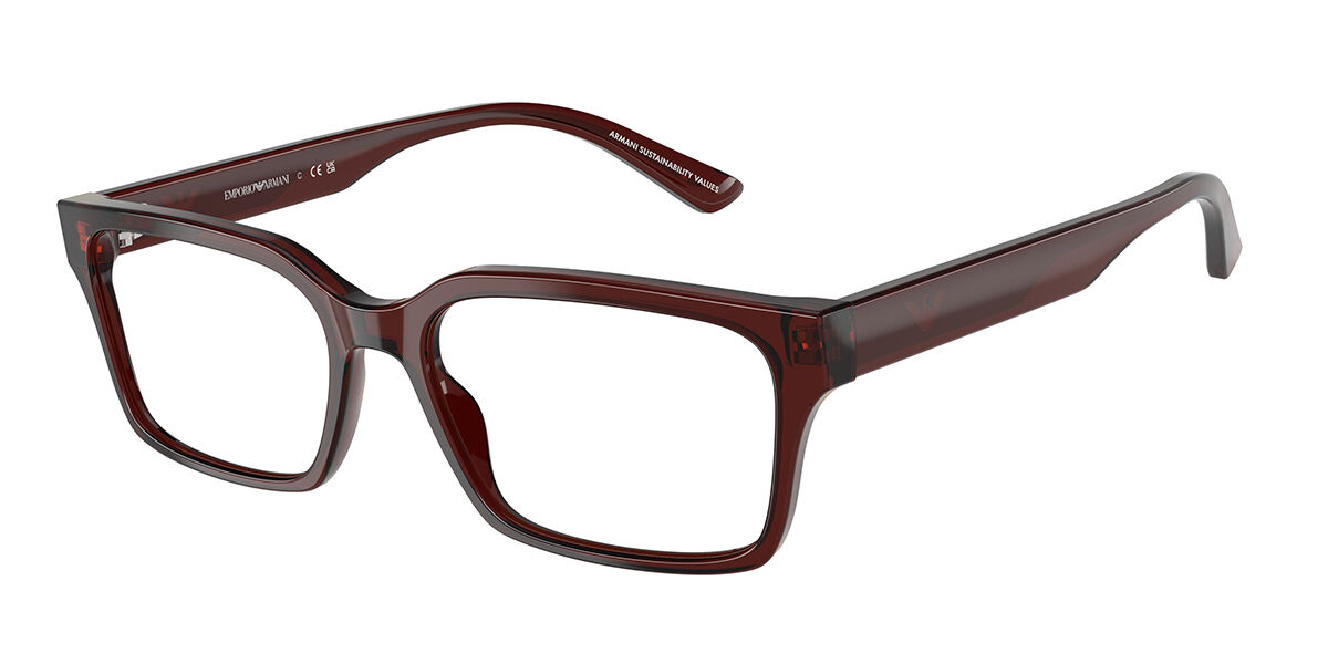 エンポリオアルマーニ Emporio Armani EA3244 6174 Full rim フルリム トランスペアレント ブラウン Men メンズ 男性用 Eyeglasses メガネ 眼鏡 めがね フレーム 伊達メガネ 【正規品】【新品】【海外通販】【送料無料】｜SmartBuyGlasses
