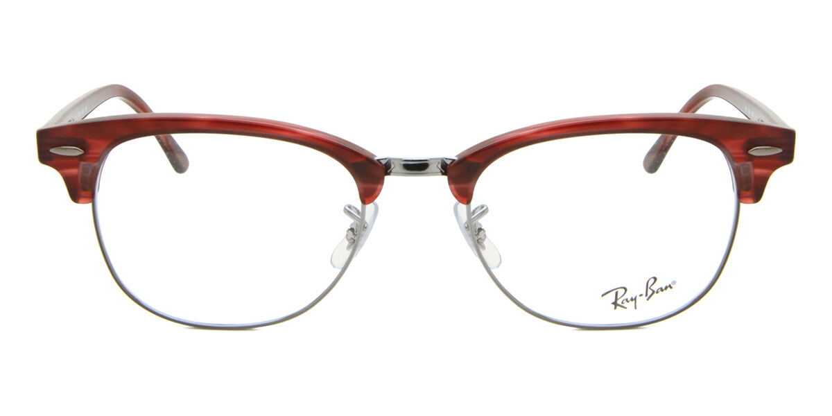 【正規品】【送料無料】【新品】レイバン Ray-Ban RX5154 Clubmaster 8376 ストリークド レッド/シルバー Unisex ユニセックス 男女兼用 メンズ レディース Eyeglasses メガネ 眼鏡 めがね フレーム 伊達メガネ【海外通販】