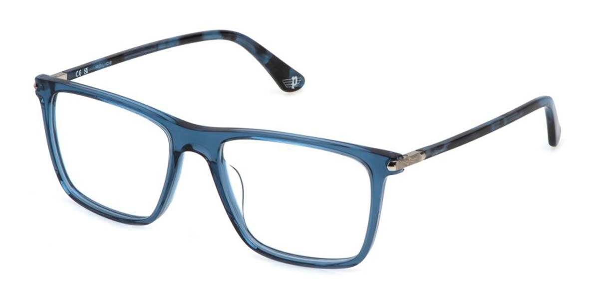 警察当局 Police VPLP12 ROADIE 6 0T31 Full rim 盛りだくさんリム トランスペアレント 青み Men メンズ 成人男性用 Eyeglasses 眼鏡 メガネ めがね ひな形 伊達眼鏡 【置き目品】【新品】【外国で通信販売】【貨物輸送無料】