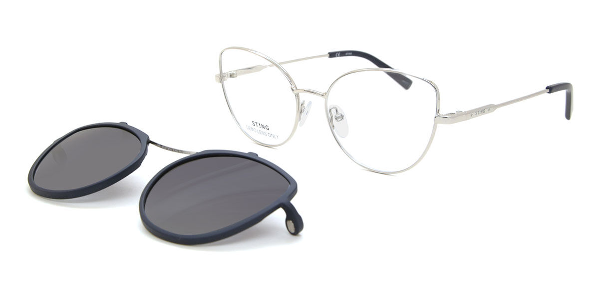 【正規品】【送料無料】【新品】スティング Sting SST431 With Clip-On 579P パラジウム シルバー Unisex ユニセックス 男女兼用 メンズ レディース Eyeglasses メガネ 眼鏡 めがね フレーム 伊達メガネ【海外通販】