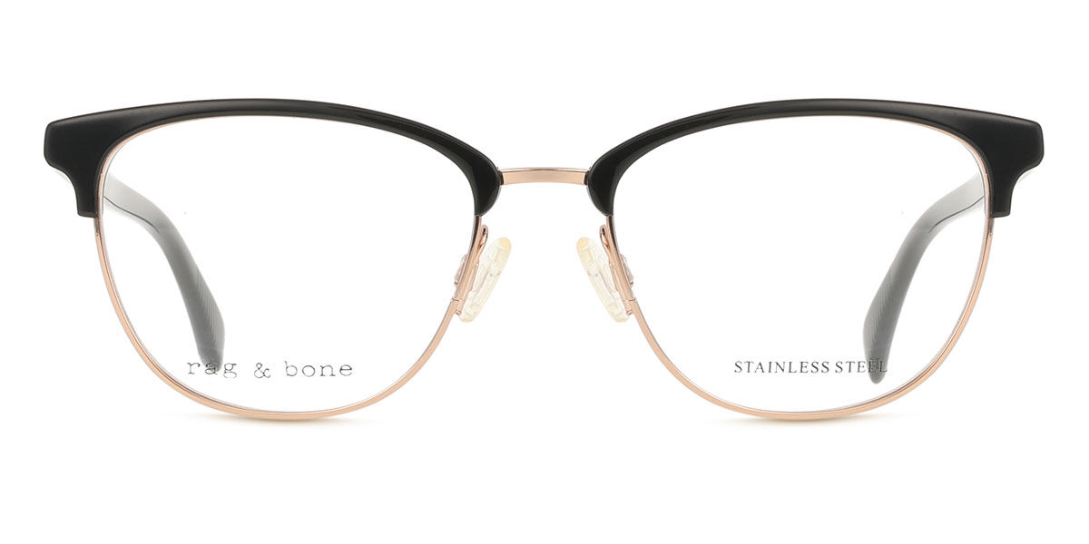 引っ敷き＆ボーン Rag \u0026 Bone RNB3060/G 807 Full rim 盛りだくさんリム 黒いこと ゴールド Women レディース 成人女性用 ウィメンズ Eyeglasses 眼鏡 メガネ めがね ひな形 伊達眼鏡 【置き目品】【新品】【外国で通信販売】【貨物輸送無料】