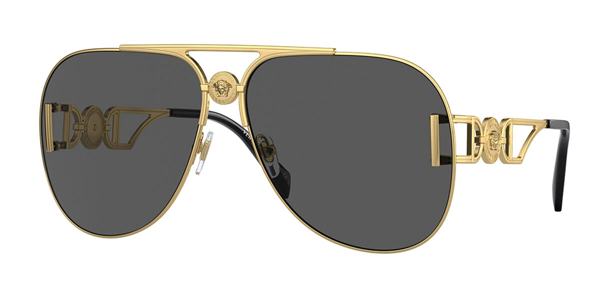 ヴェルサーチ Versace VE2255 Asian Fit 100287 Full rim 盛りだくさんリム ゴールド Unisex ユニ一発やる 男女兼用 メンズ レディース Sunglasses 黒眼鏡 さんぐらす 【UV科目3】【置き目品】【新品】【外国で通信販売】【貨物輸送無料】