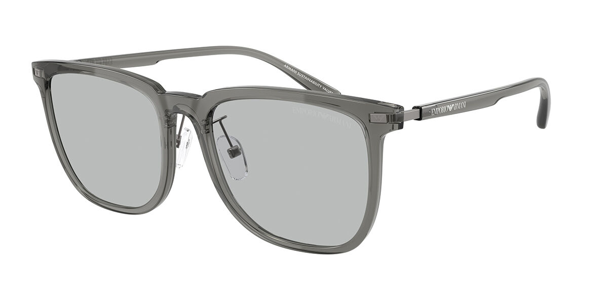 エンポリオアルマーニ Emporio Armani EA4255D Asian Fit 502987 Full rim フルリム シャイニー トランスペアレント グレー Unisex ユニセックス 男女兼用 メンズ レディース Sunglasses サングラス さんぐらす 【UVカテゴリ1】【正規品】【新品】【海外通販】【送料無料】｜SmartBuyGlasses