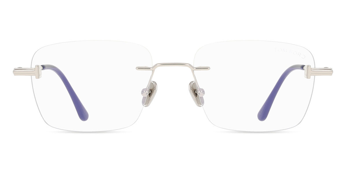 トムフォード Tom Ford FT6117-B 016 Blue-Light Block Rimless リムレス 光沢のあるパラジウムシルバー Unisex ユニセックス 男女兼用 メンズ レディース Eyeglasses メガネ 眼鏡 めがね フレーム 伊達メガネ 【正規品】【新品】【海外通販】【送料無料】｜SmartBuyGlasses