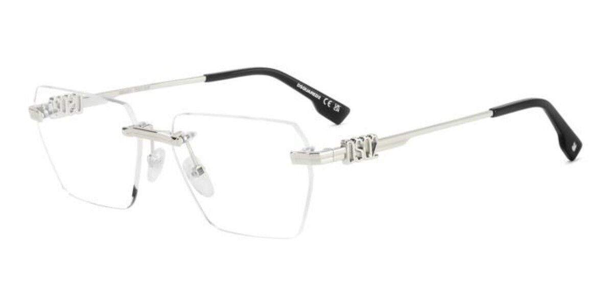 ディースクエアード2 Dsquared2 D2 0102 010 Rimless リム受け答え しろがね色 Men メンズ 成人男性用 Eyeglasses 眼鏡 メガネ めがね ひな形 伊達眼鏡 【置き目品】【新品】【外国で通信販売】【貨物輸送無料】