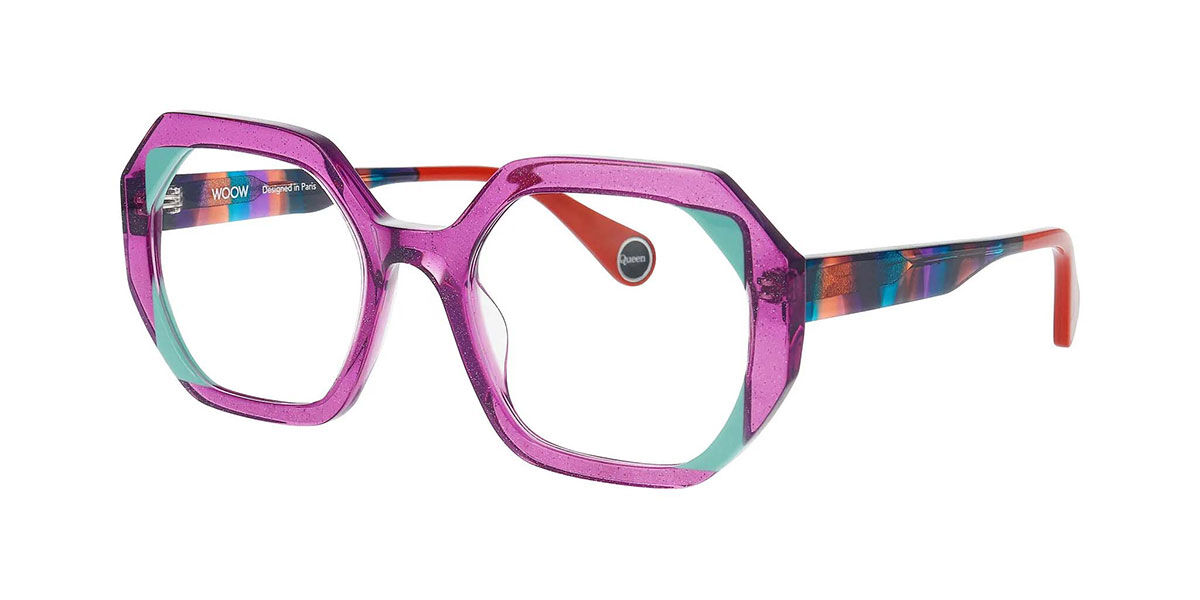 WOOW HEART QUEEN 2 0970 Full rim 盛りだくさんリム グリッターパイエットバイオレット Women レディース お上さん用 ウィメンズ Eyeglasses 眼鏡 メガネ めがね 一こま 伊達眼鏡 【置き目品】【新品】【外国で通信販売】【貨物輸送無料】