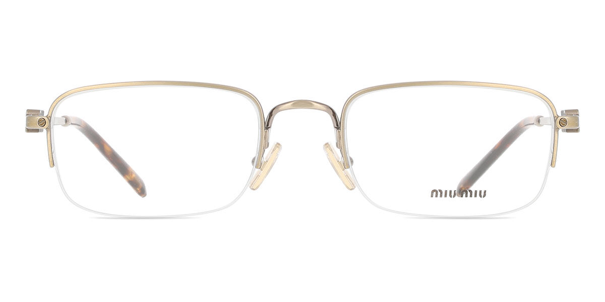 ミュウミュウ Miu Miu MU52WV 26C1O1 Semi rimless セミリムレス 年寄りの ゴールド Women レディース お上さん用 ウィメンズ Eyeglasses 眼鏡 メガネ めがね 一こま 伊達眼鏡 【置き目品】【新品】【外国で通信販売】【貨物輸送無料】