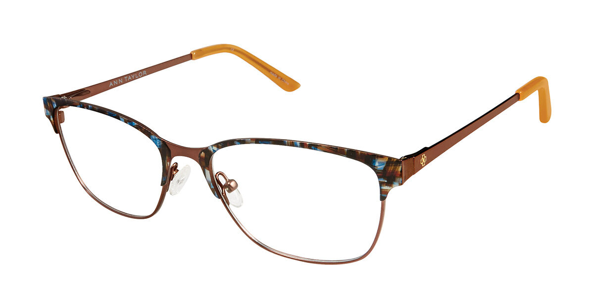 Ann Taylor AT102 C01 Full rim フルリム パターンブルーブラウン オン マットブラウン Women レディース 女性用 ウィメンズ Eyeglasses メガネ 眼鏡 めがね フレーム 伊達メガネ 【正規品】【新品】【海外通販】【送料無料】｜SmartBuyGlasses