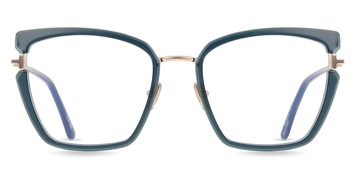 トムジェラルド・r・フォード Tom Ford FT5984-B 092 Blue-Light Block Full rim 盛りだくさんリム クリアプルシアンブルー/ゴールド Women レディース お上さん用 ウィメンズ Eyeglasses 眼鏡 メガネ めがね 一こま 伊達眼鏡 【置き目品】【新品】【外国で通信販売】【貨物輸送無料】